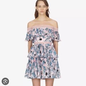 Self-Portrait Floral Off-the-Shoulder Mini Dress